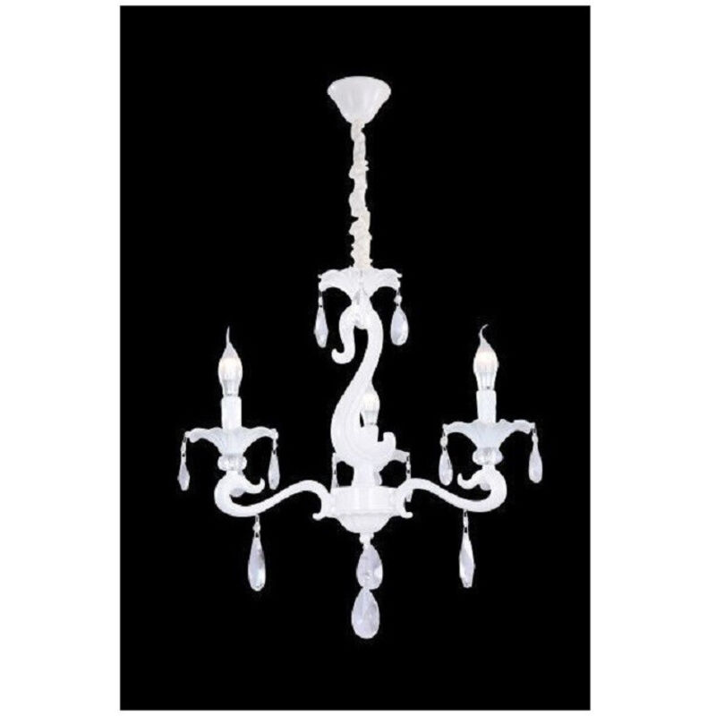 Lampadario Soffitto Classico 3 Bracci E14 Vetro Cristallo Gocce Pendenti A15-3 - - Trade Shop Traesio