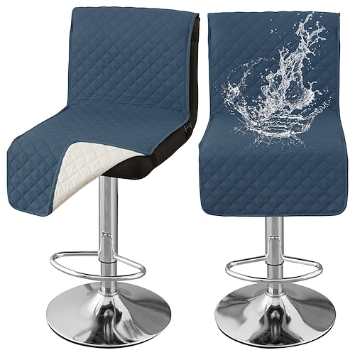 100 % wasserdichte Barhockerbezüge mit Rückenlehne, dehnbare Barhockerbezüge, abnehmbare und waschbare Sitzbezüge Image