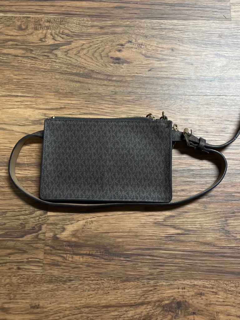 Michael Kors Bags | Crossbody Michael Kors Womens Brown Mk Signature Chain Belt Bag | Color: Brown | Size: Os