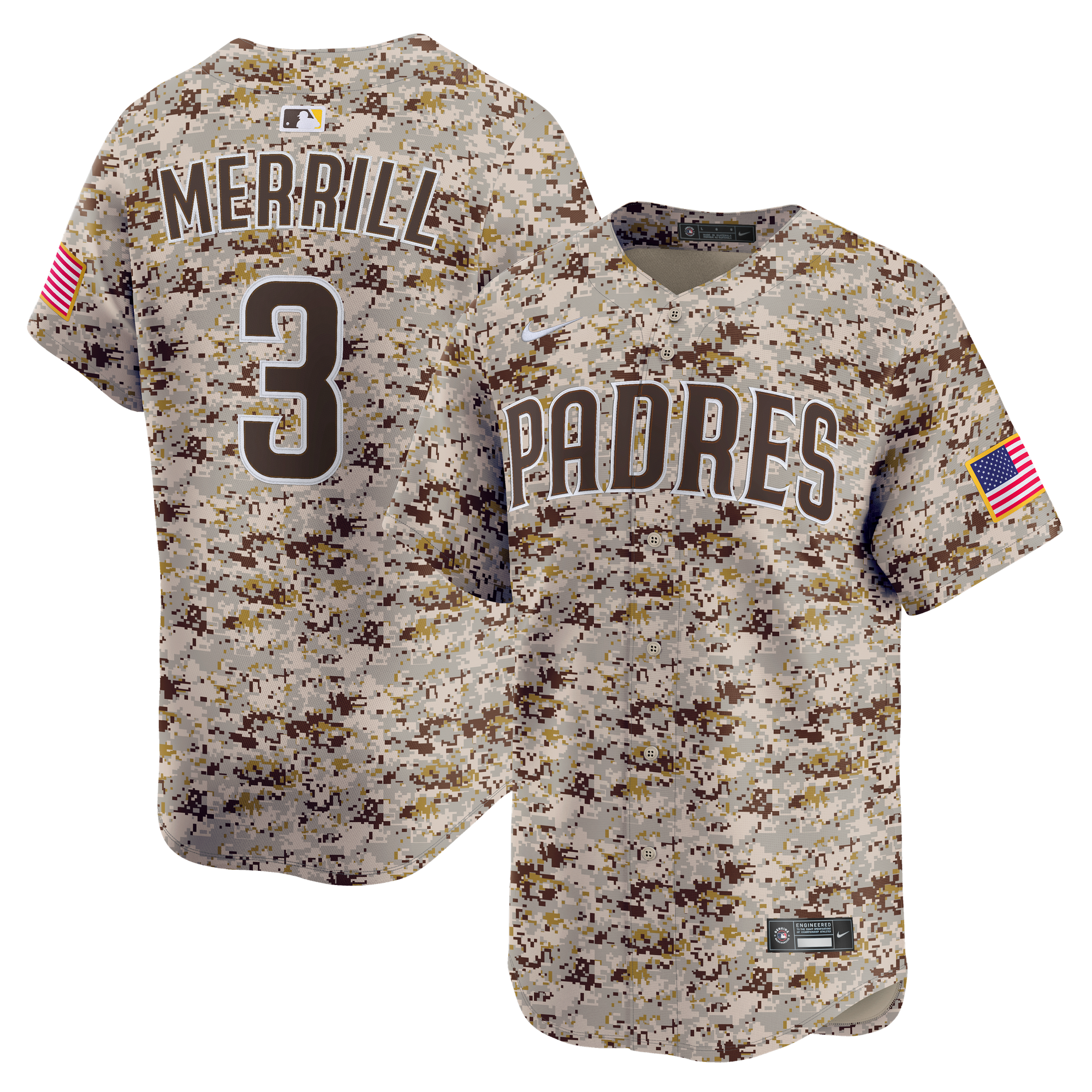 San Diego Padres Nike MLB Limited Alternate 2 Jersey - Camo - Jackson Merrill - Herren