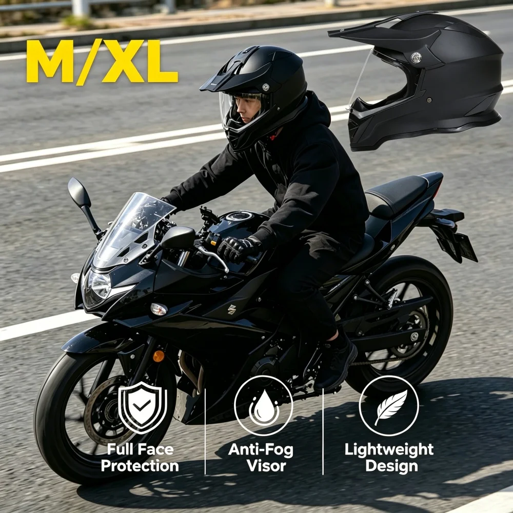 Casco Moto DOT Nero SPEED Motocross Fuoristrada per Bambini Accessori Moto ATV Capacete Downhill AM DH