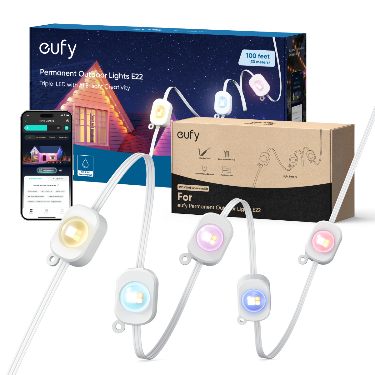 eufy Permanent Outdoor Lights E22, 150ft