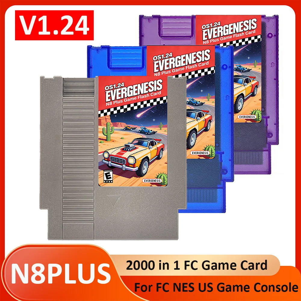 Nouvelle carte de jeu N8PLUS OS V1.24, collection de 2000 jeux FC NES avec carte TF 4G pour console de jeux vidéo 8 bits Family Computer US