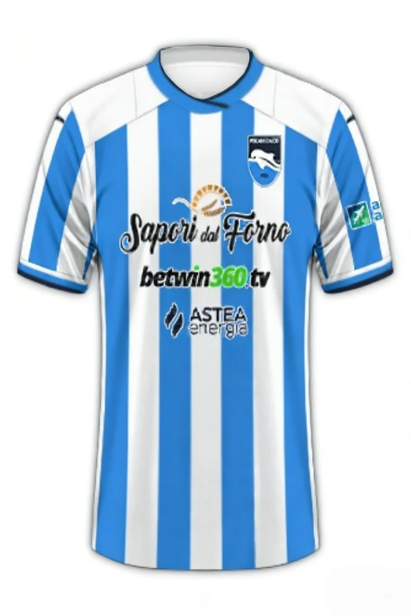 Maillot de football Pescara Calcio 2026 – Tenue domicile Athleisure – T-shirt assorti pour la famille – Été – Séchage rapide – Doux et léger – Pour enfants et adultes