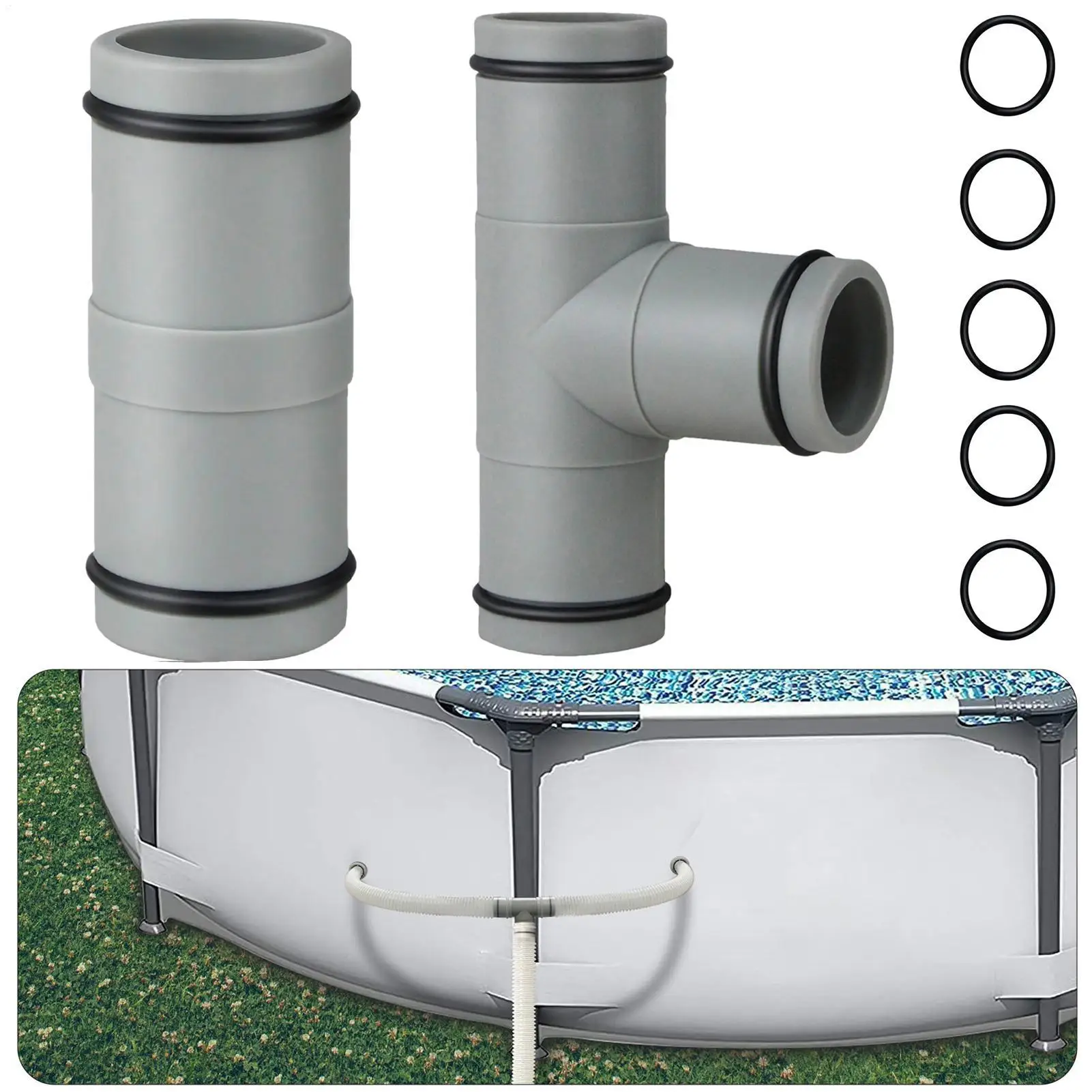 Connecteur de tuyau de piscine en forme de T, 32mm, joint de tuyau de pompe de filtre de piscine, connecteur de tuyau de piscine de 1,25 pouces, accessoires universels pour piscine