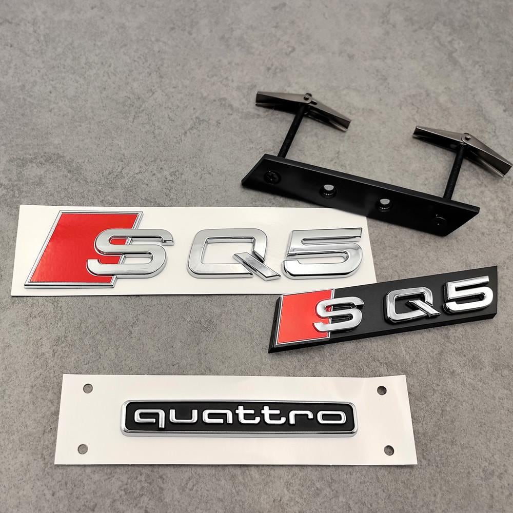 Set di 3 emblemi posteriori cromati SQ5, emblemi anteriori SQ5, badge posteriori Quattro per Audi Q5 SQ5 FY 2018 2019 2020 2021 2022 2023 2024 per bag
