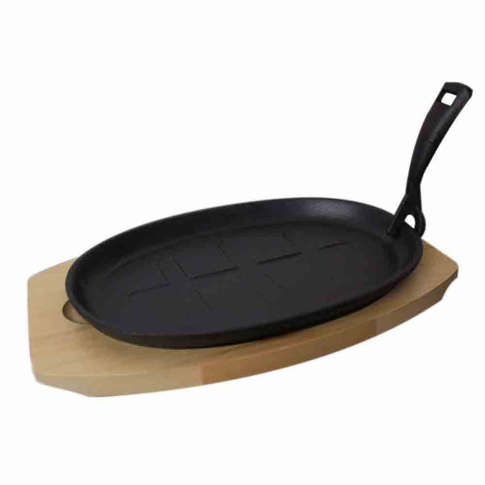 CHEFGASTRO BBQ Pfanne Gusseisen | inkl. Tablett & Griff | 27,3x18,7cm Image