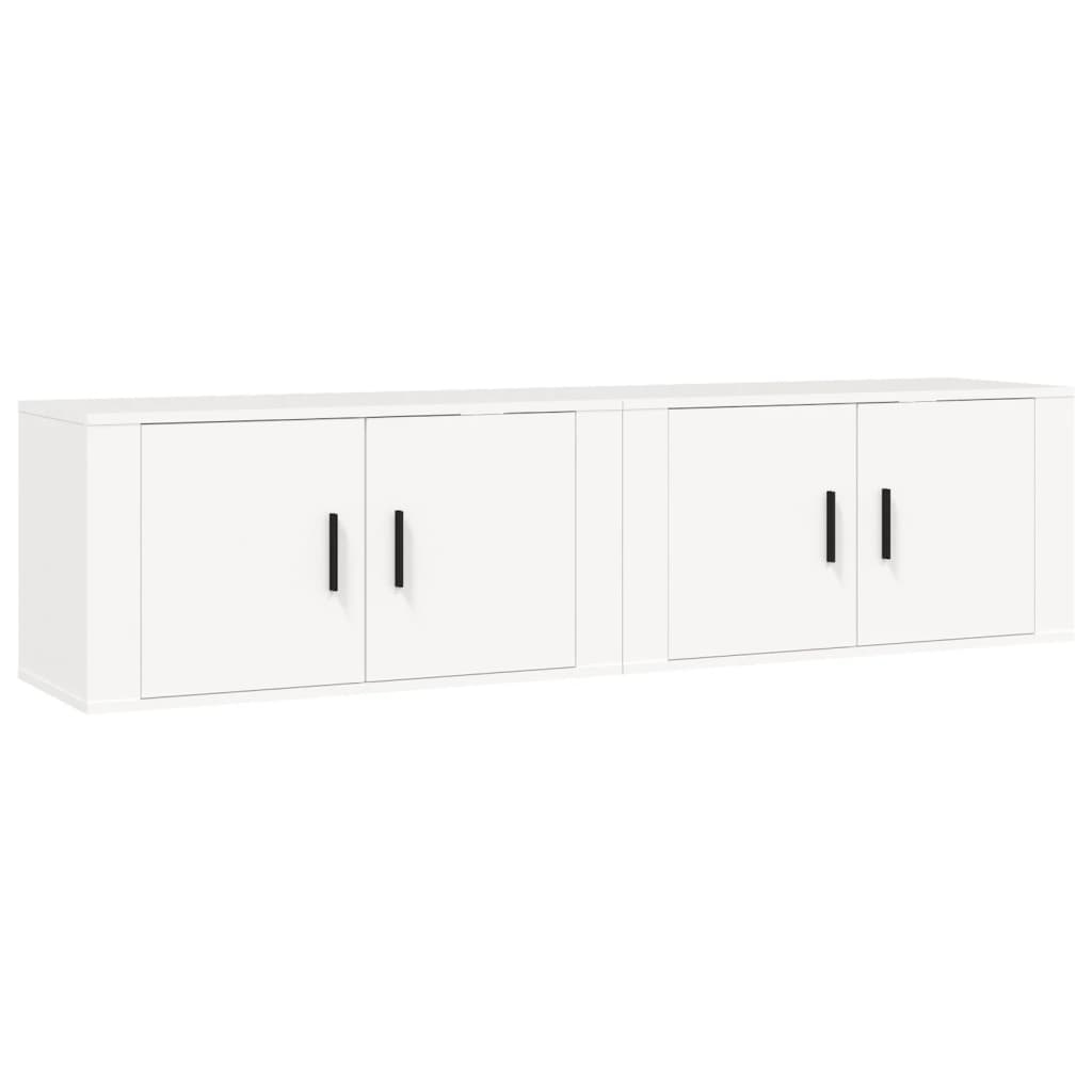Helloshop26 - Multimedia-Wand-TV-Möbel TV-Regal TV-Sideboard für Esszimmer Wohnzimmer Schlafzimmer 2-teilig 80 x 34,5 x 40 cm weiß 02_0028936 Image