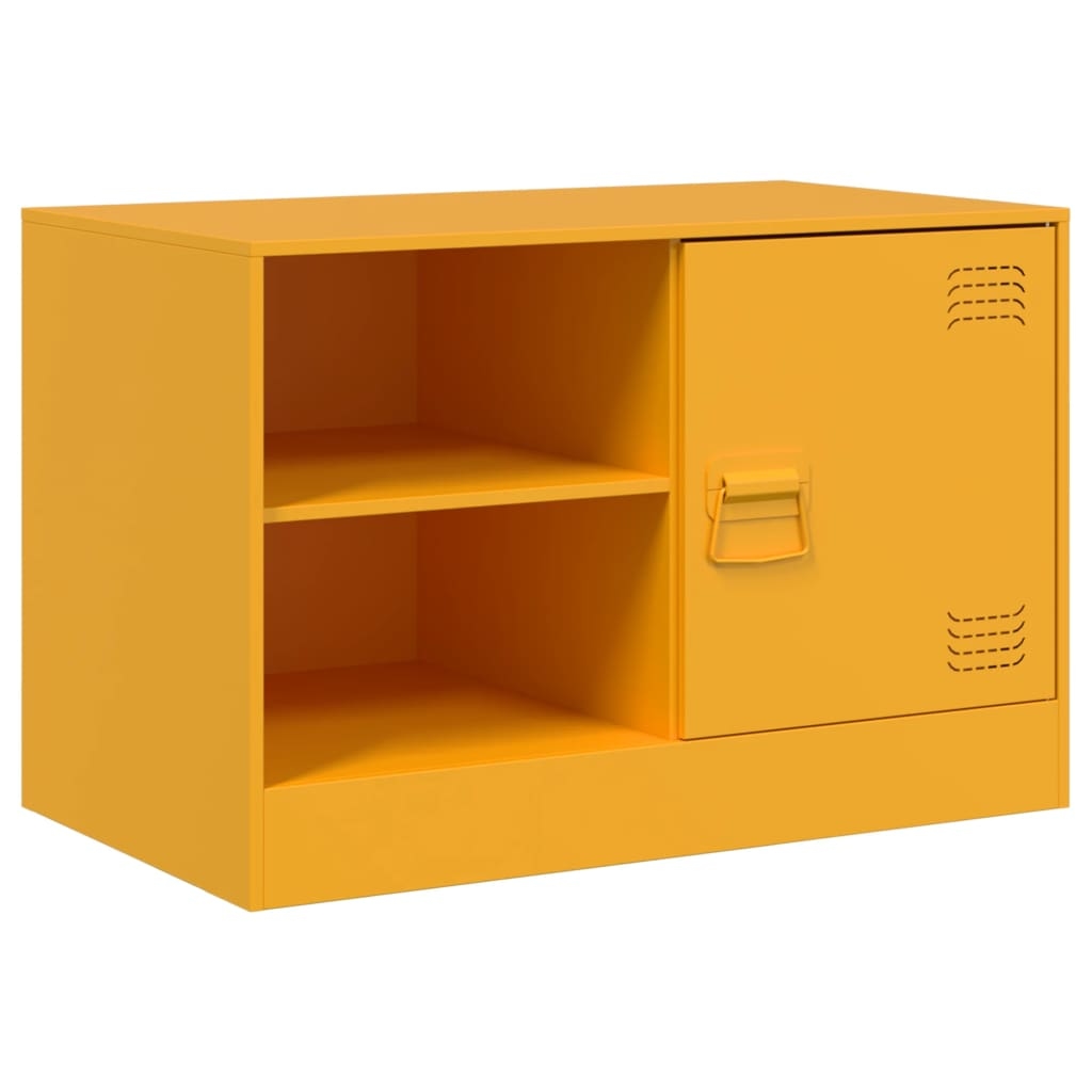 Helloshop26 - Multimedia-TV-Ständer TV-Regal TV-Sideboard Esszimmer Wohnzimmer Schlafzimmer Senfgelb 67 x 39 x 44 cm gelber Stahl 02_0027662 Image