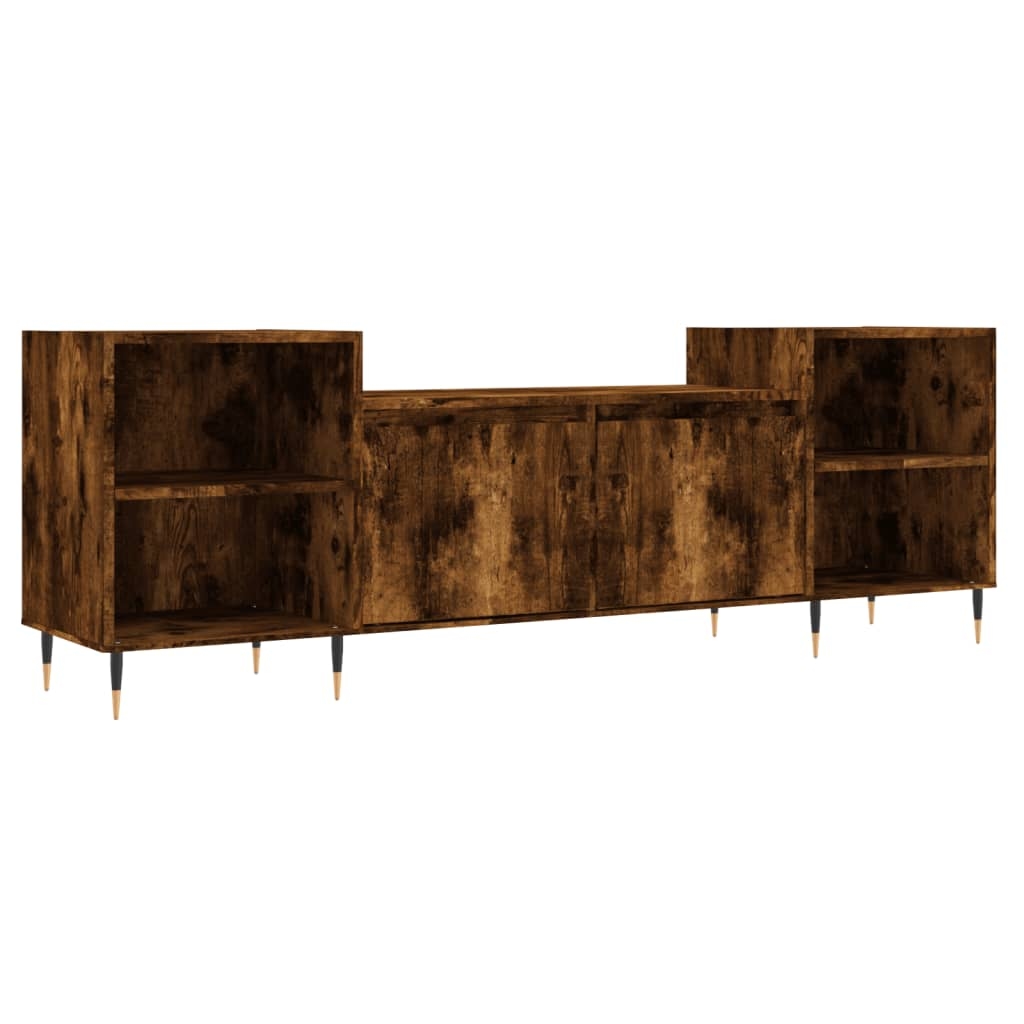Helloshop26 - Multimedia-TV-Ständer TV-Regal Sideboard TV-Schrank Esszimmer Wohnzimmer Schlafzimmer geräucherte Eiche 160 x 35 x 55 02_0027350 Image