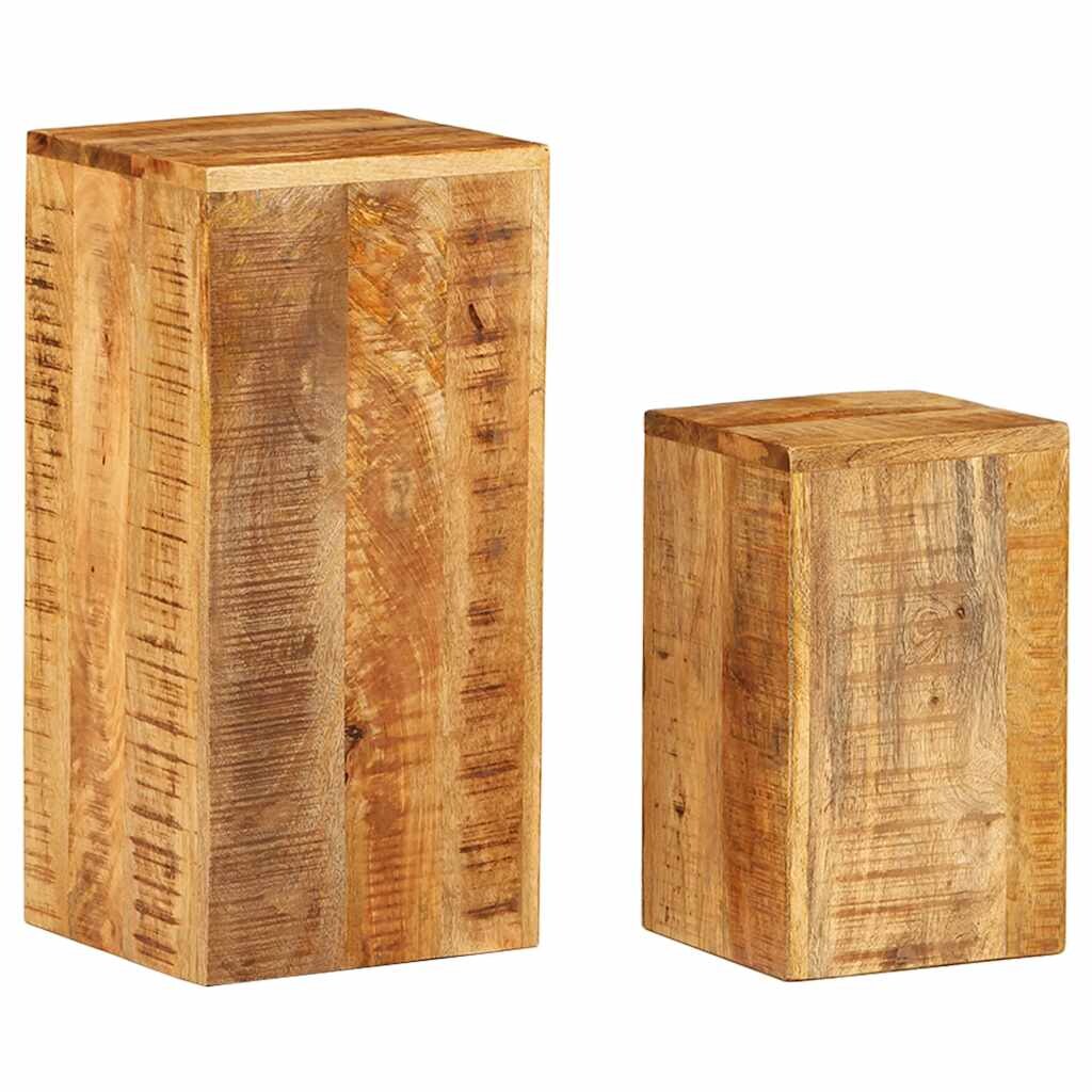 Helloshop26 - Pflanzenständer Blumenmöbel 2er-Set massives braunes Mangoholz 02_0045341 Image