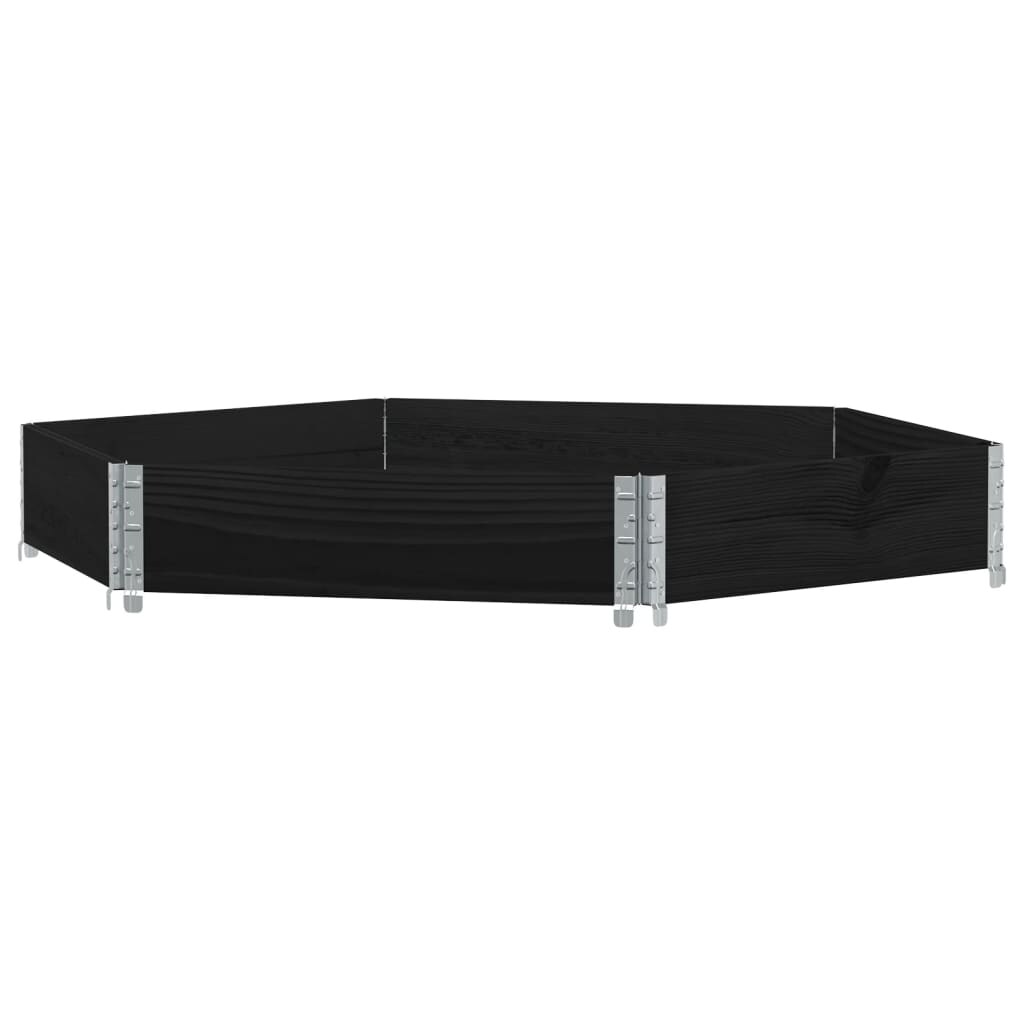 Helloshop26 - Sechseckiger Pflanzkasten/Hochbeet für Pflanzen Blumen und Terrasse/Garten 160 x 160 cm massives schwarzes 02_0039881 Image