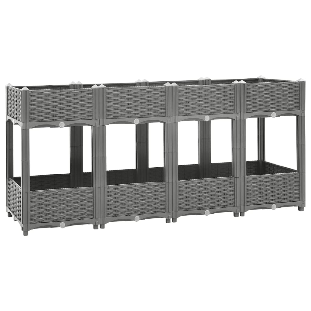 Helloshop26 - Hochbeet für Pflanzen Blumen Terrasse Garten 160 x 40 x 71 cm graues Polypropylen 02_0039218 Image