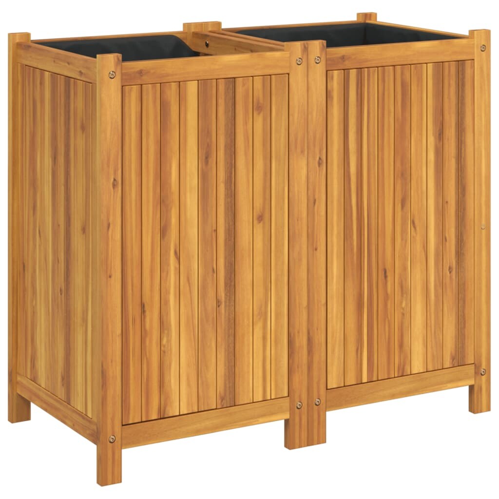 Helloshop26 - Hochbeet/Pflanzkasten mit Einlage 84 x 42 x 75 cm massives Akazienholz braun 02_0038146 Image