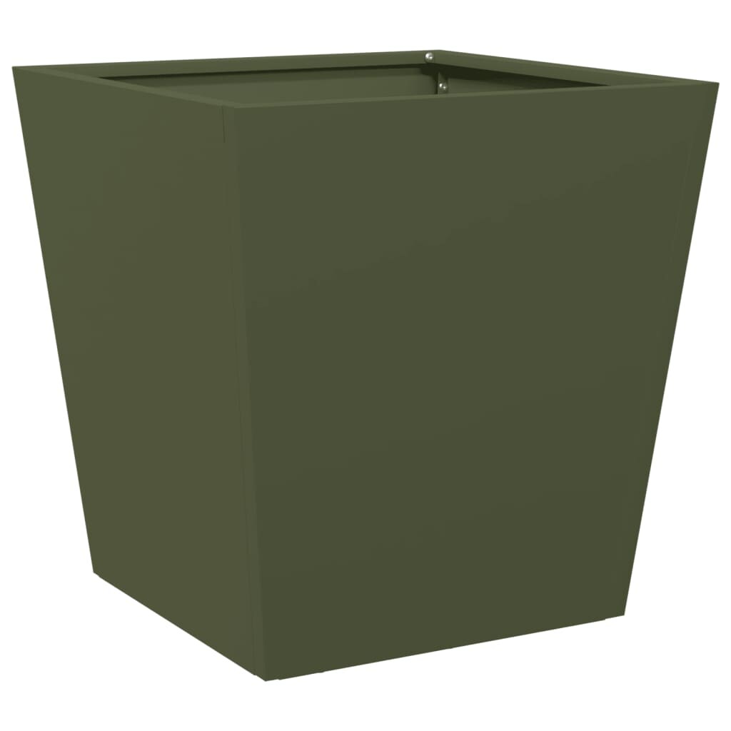 Helloshop26 - Olivfarbenes Hochbeet für Pflanzen Blumen und Terrasse/Garten 40 x 40 x 40 cm Stahl grün 02_0038696 Image