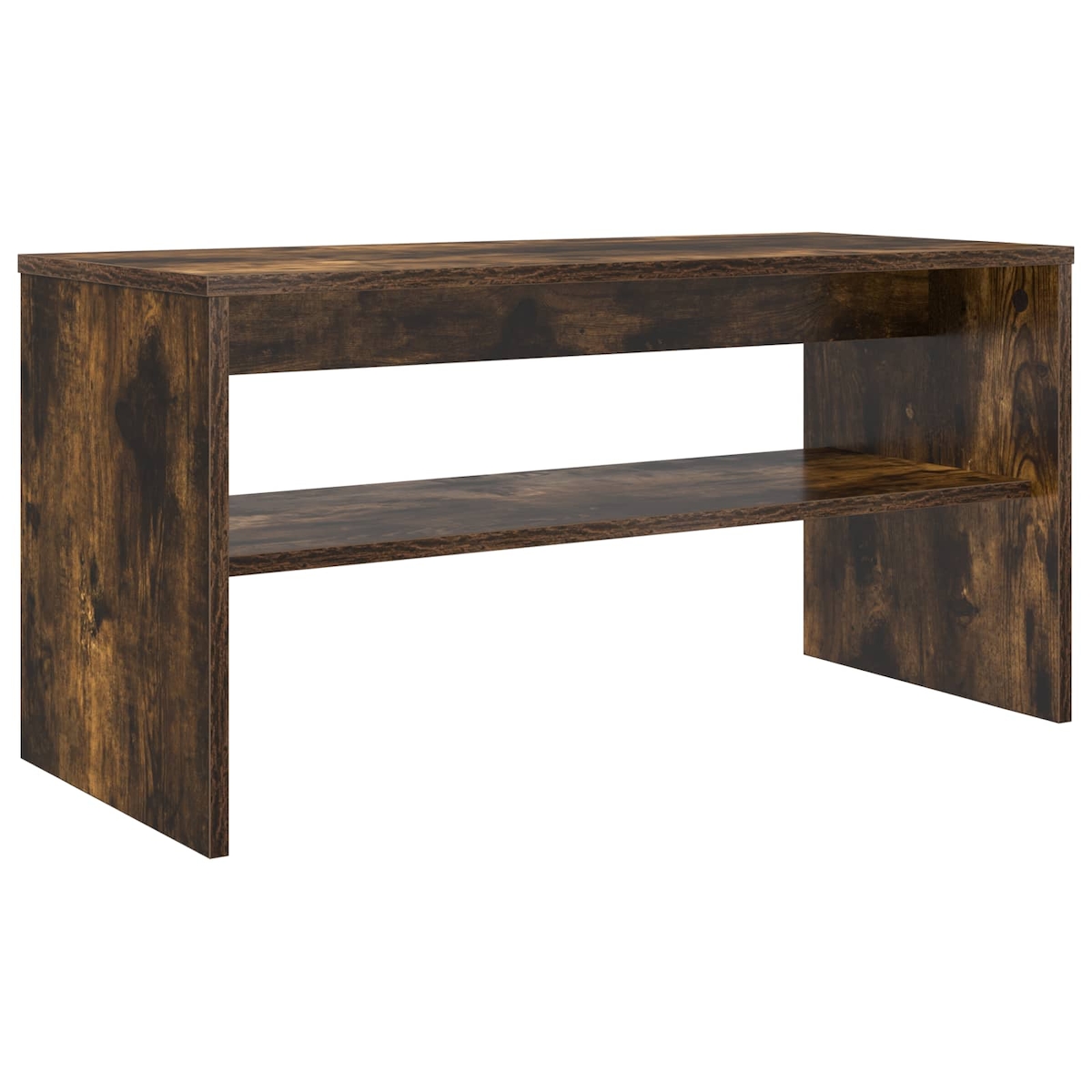 Helloshop26 - Modernes rechteckiges TV-Möbel mit praktischen Ablagen Wohnzimmer 80 x 35 x 40 cm aus Holzwerkstoff geräucherte 02_0058349 Image