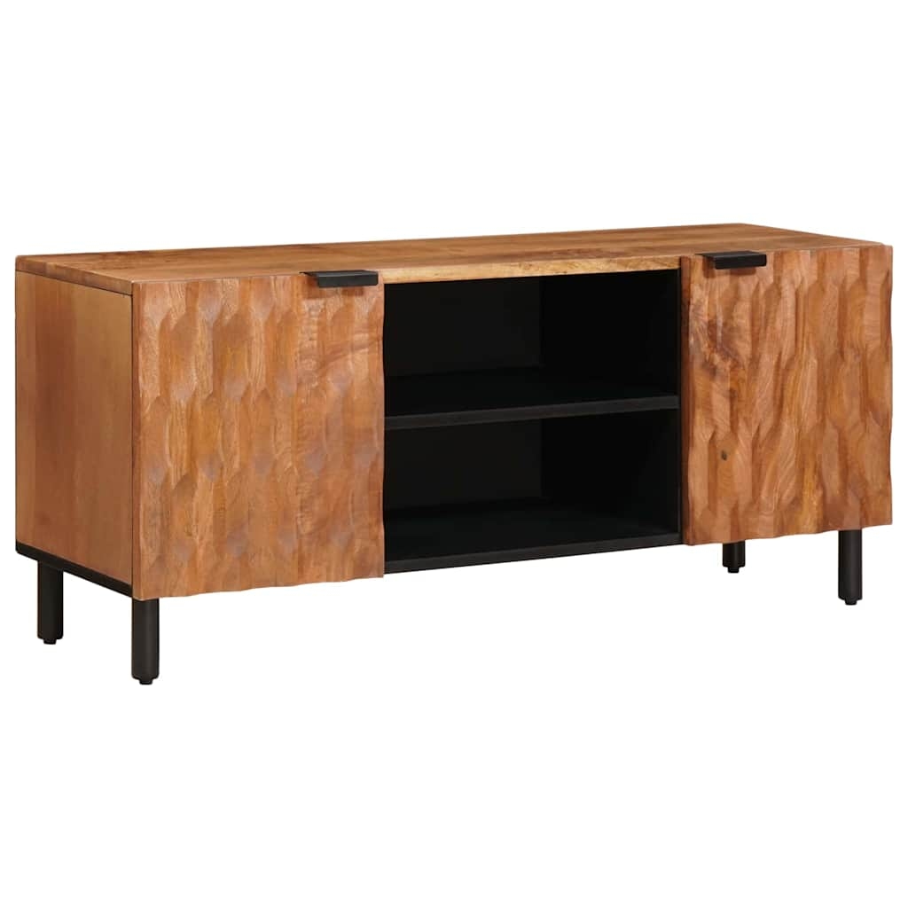 Helloshop26 - Moderner TV-Ständer mit funktionalen Ablagen 105 x 33 x 46 cm aus braunem Mangoholz 02_0057773 Image