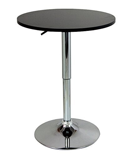 Helloshop26 - Stehtisch aus MDF und verchromtem Stahl höhenverstellbar schwarz 19_0000376 Image