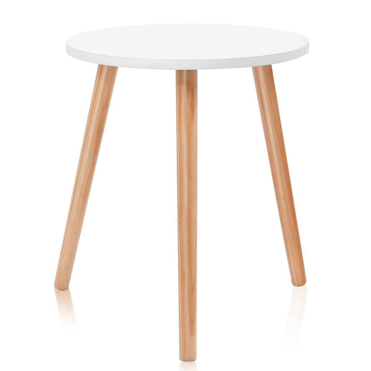 Helloshop26 - Runder Couchtisch 1 Stück 40 x 48 cm praktisch und leicht moderner skandinavischer Stil aus weißem MDF und 20_0019635 Image