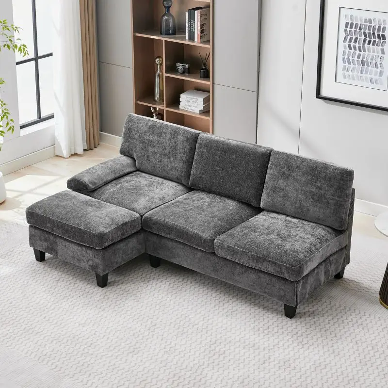 Divano imbottito, divano a 3 posti, divano angolare per soggiorno, appartamento, lounge e camera da letto – Divano letto a L, divano relax