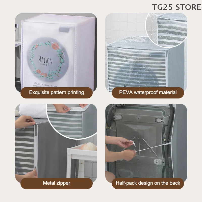 Universal Waschmaschine Schutzhülle Waschmaschine Staub Abdeckung Wasserdicht Sonnenschutz Schutz Trockner Trommel Fall Box