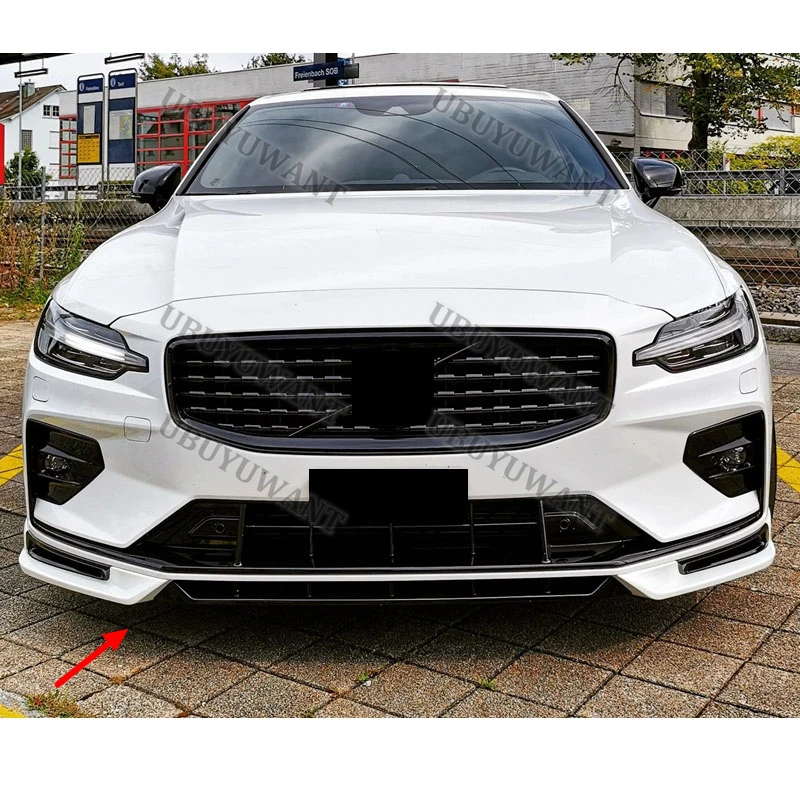 3-teiliges Set für Volvo NEW S60 V60 (Nur für SPORT-Stil) 2020-2025 Frontstoßstangenlippe Spoiler Splitter Bodykit Schürzenabdeckung Schutzleiste Image