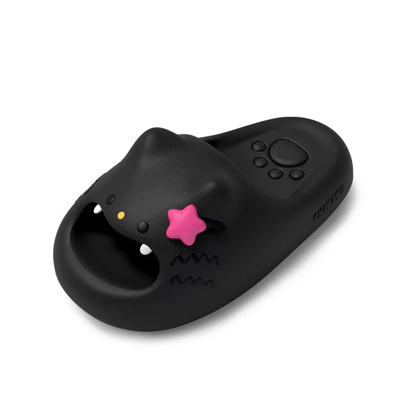 Neue Y2K Kawaii Katzen-Plateau-Pantoffeln für Damen, Niedliche 3D-Stern-EVA-Schuhe, Geruchshemmende Sommer-Slides, Offene Zehenpartie, Katzenpfoten-Hausschuhe