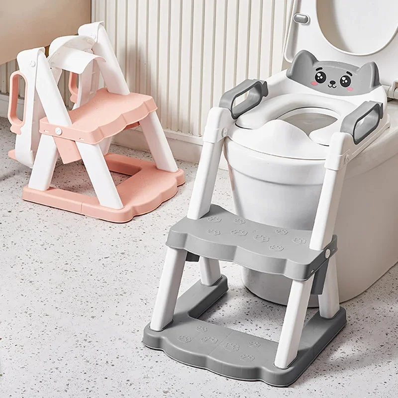 Neuer Faltbarer Kinder-Toilettensitz Tragbarer Baby-Töpfchen-Trainings-Toilettensitz Kleinkind-Hilfs-Toilette mit Tritthocker