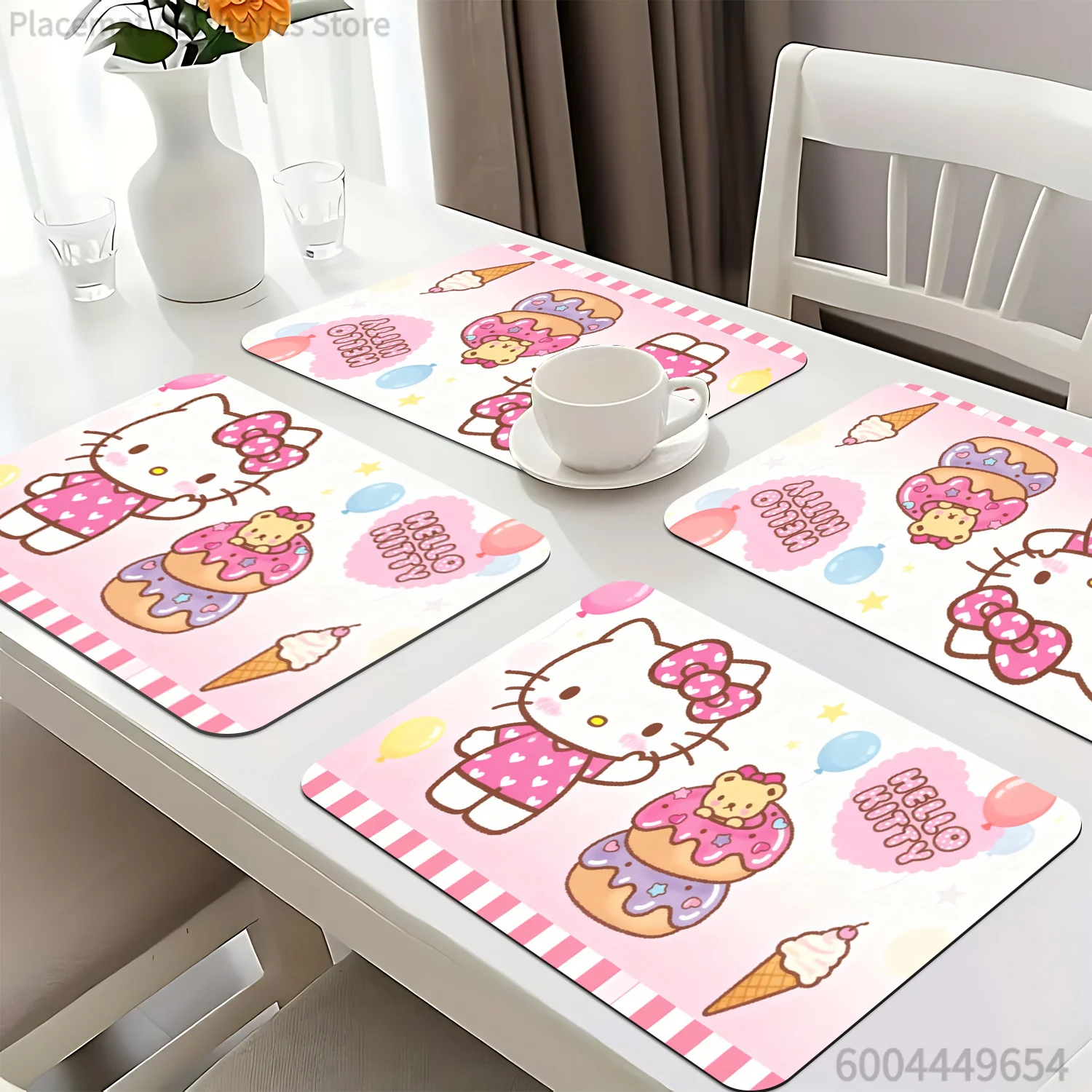 1-2-3-4 Stück Bedruckte Tischsets, Kaffeemaschinen-Matte, Exquisite Sanrio-Serie, Niedliche Hello Kitty, Küchen-Abtropfmatte, Bettvorleger, Bettmatte Image
