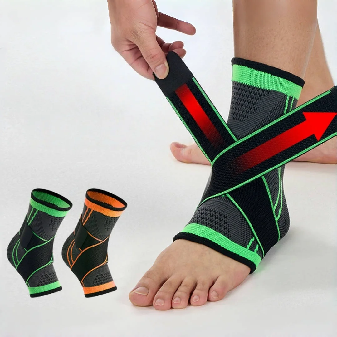Elastische Sport-Knöchelbandage, Knöchelstütze mit Riemen, Nylon, gestrickt, Kompressions-Knöchelband, Knöchelschutz zur Verhütung von Verstauchungen Image