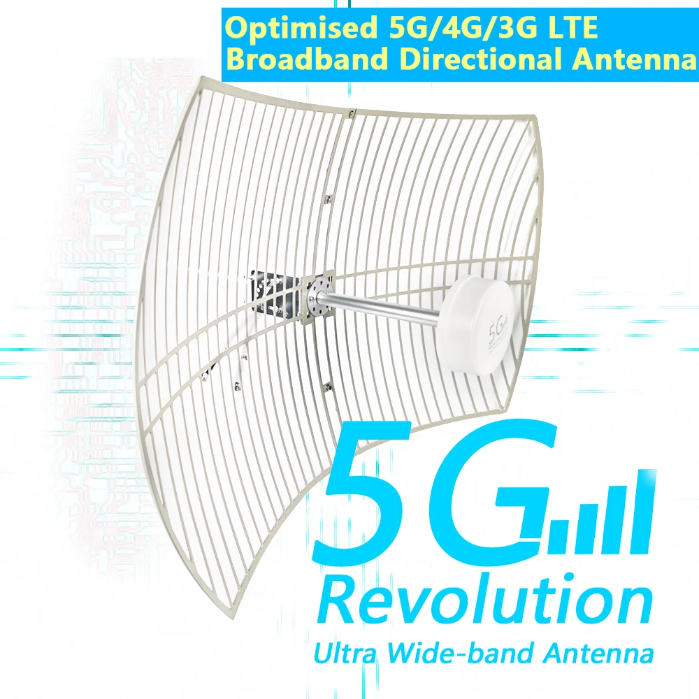 5G Dual Polarisierte Richtungs-Parabolantenne MIMO-Empfang für den Außenbereich zur Verbesserung der 5G 4G CPE-Router-Netzwerksgeschwindigkeit Image