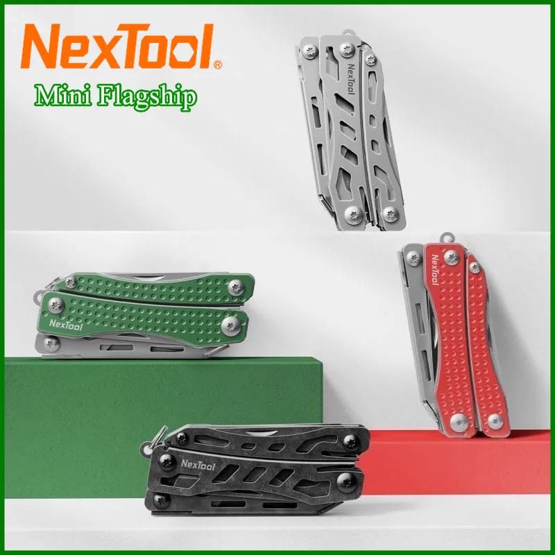 NexTool Mini-Flaggschiff, 10-in-1, tragbares Multitool, Taschenmesser, EDC, Schlüsselanhänger, Multitool, Klappzange, Schere, Flaschenöffner Image