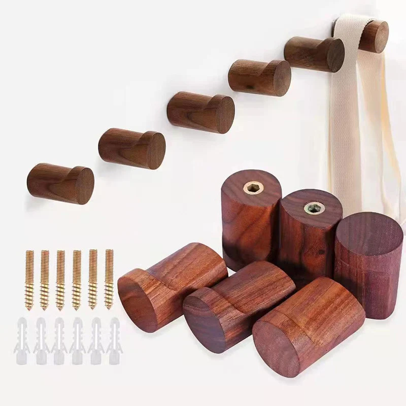 Haken aus Buchenholz und schwarzem Walnussholz, moderner minimalistischer Kleiderhaken, Kleiderhaken für den Kleiderschrank, Handtuchhalter, Haken für Schlüssel, Dekoration, Wandhaken
