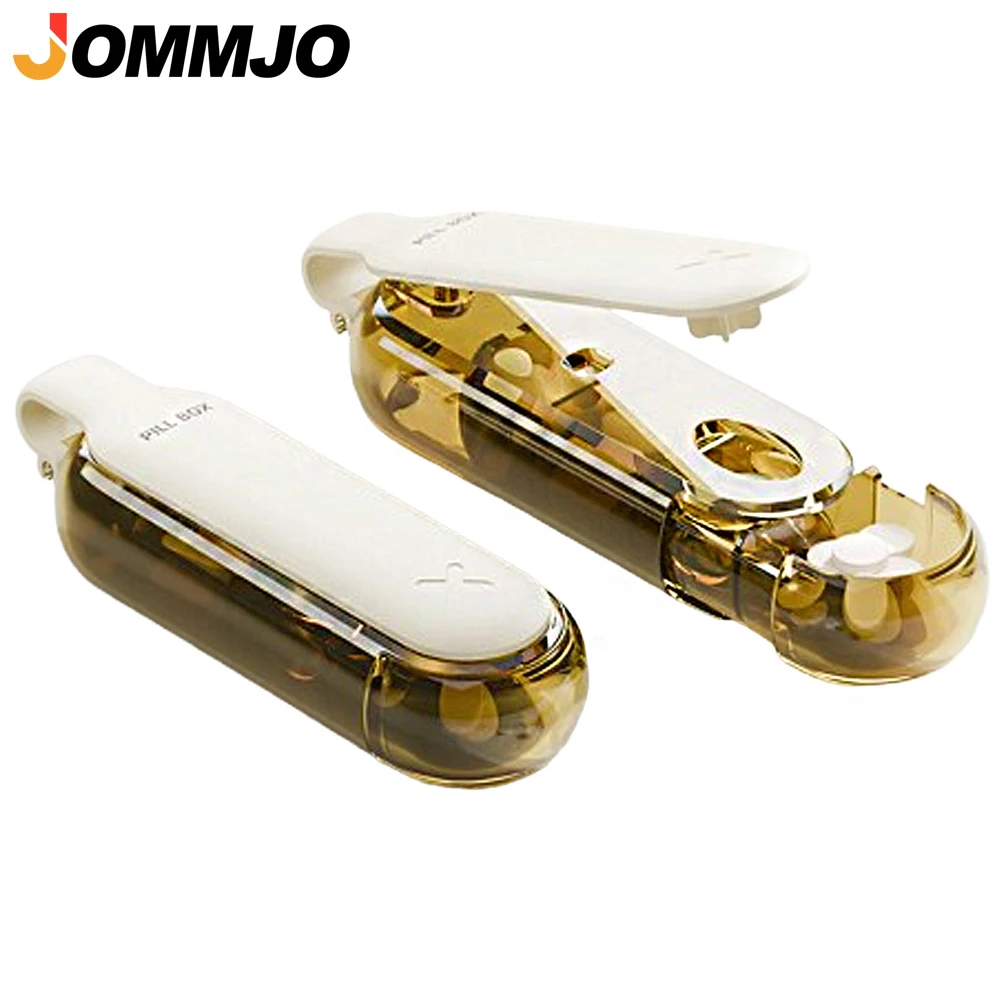 4-Fach-Täglich-Pillenorganizer mit Schiebedeckel, 4 Fächer Tragbare Medikamentenbox für Vitamine, Aufbewahrung von Nahrungsergänzungsmitteln Image
