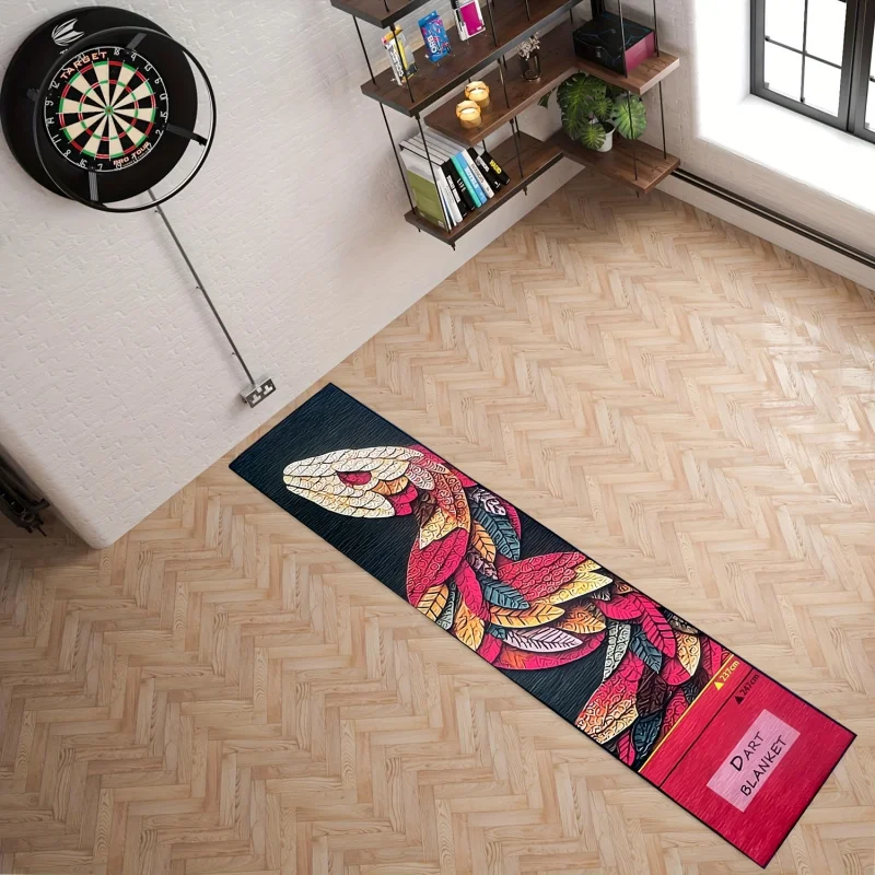VIKAMA Goldene Schlangen-Dartmatte Standard-Wurfmatte Rutschfest Verschleißfest Lange Bodenmatte für Dartspielzimmer Bar Heim-Dekoration