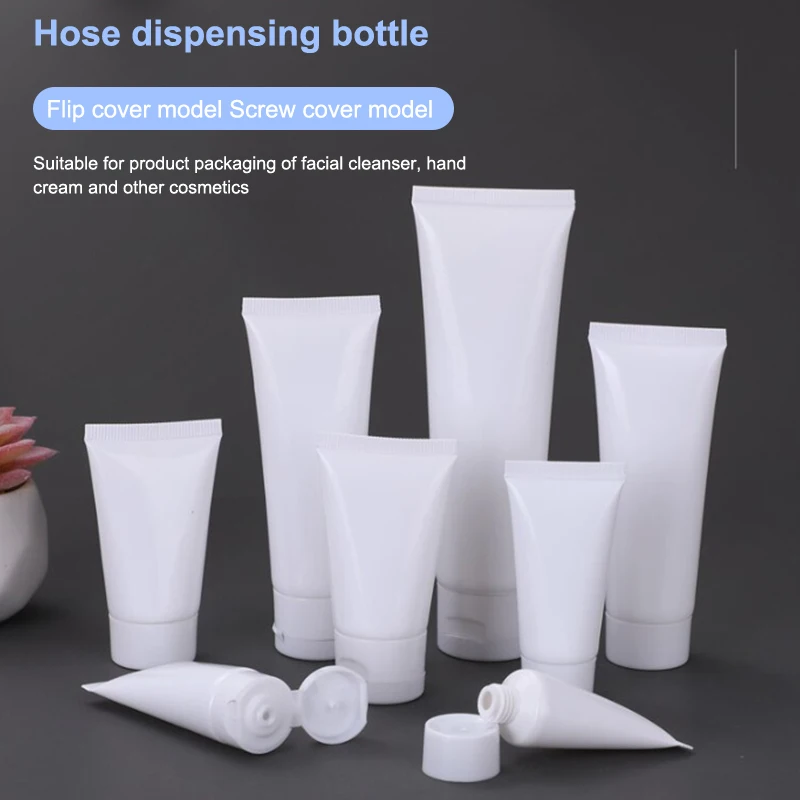 10 Stück weiße, nachfüllbare Lotion-Quetschtuben mit Klappdeckel, auslaufsicher, für Reisen, Handcreme, Hautpflege, Lotion, DIY, 15/20/30/50/100 ml Image