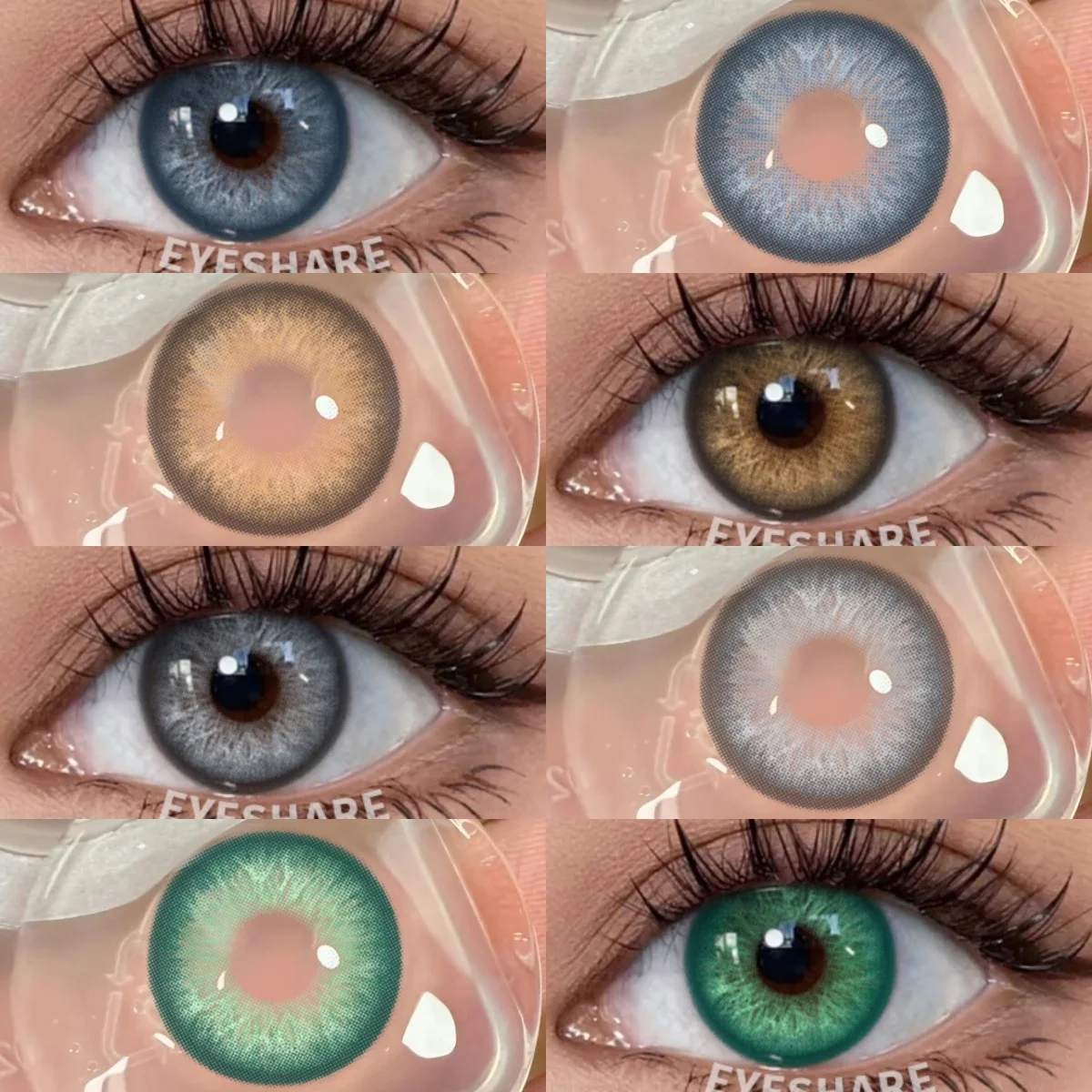 EYESHARE Natürliche Farbkontaktlinsen für Augen, Grau, Beauty Pupils, Jahreslinsen, Modische Braune Weiche Linsen für Tägliches Make-up, Blaue Augenlinsen Image