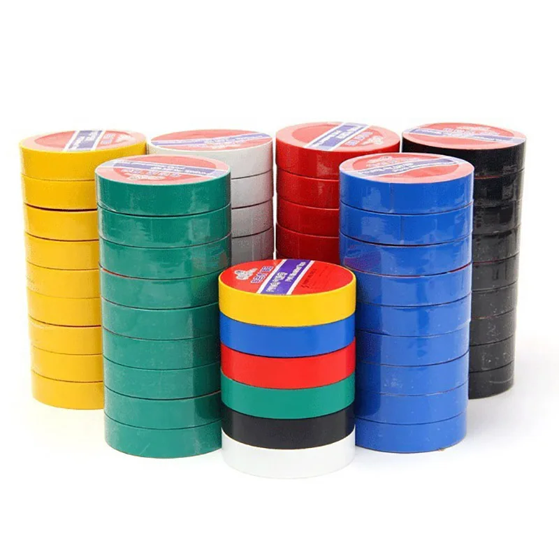 PVC-Isolierband, rot, gelb, grün, blau, schwarz, Isolierband, Super Stick, wasserdichtes PVC-Band, 1 Rolle 10 m und 5 m