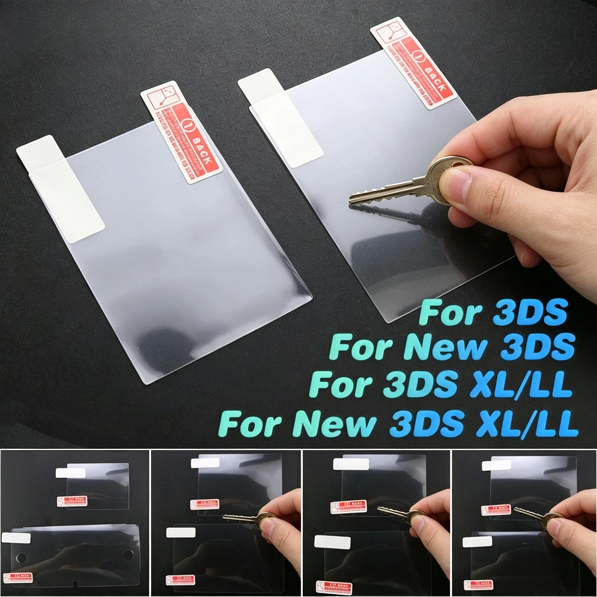 Displayschutzfolie für New 3DS XL LL, Transparente Ober- und Unterseiten-LCD-Schutzfolie für Nintendo 3DS XL/LL Kratzfester Schutzüberzug Image