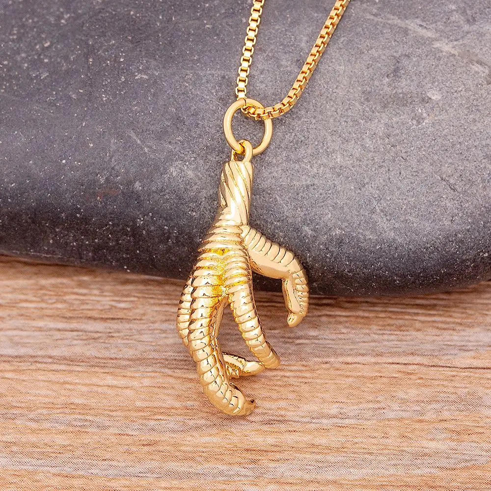 Nidin Gold Überzogene Gothic Hexe Retro und Adler Klaue Anhänger Halskette Charme Personalisierte Schmuck Neue Mode Party Geburtstag Geschenk