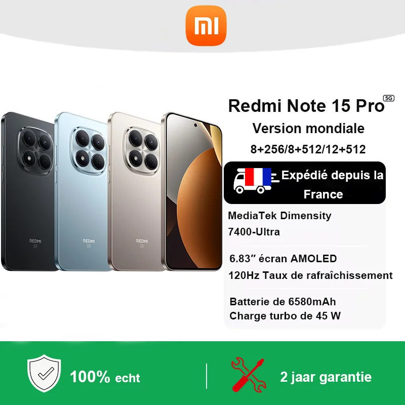 Xiaomi Redmi Note 15 Pro 5G Smartphone Versione Globale MediaTek Dimensity 7400-Ultra Fotocamera 200MP Batteria 6580mAh Display 6.83''