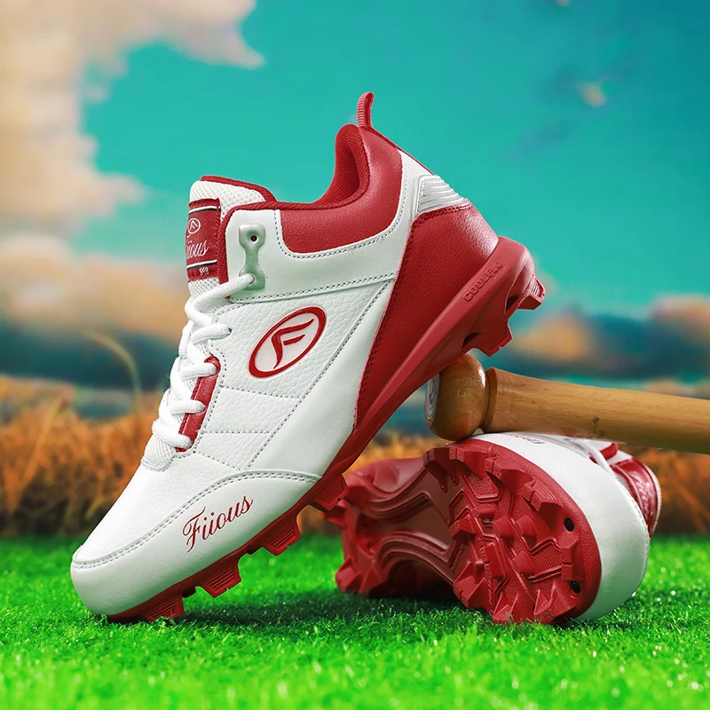 Hohe Qualität Rote Baseball Schuhe Männer Frauen Training Schuhe Im Freien Nicht-slip männer Rugby Schuhe Unisex Professionelle Baseball Sneaker