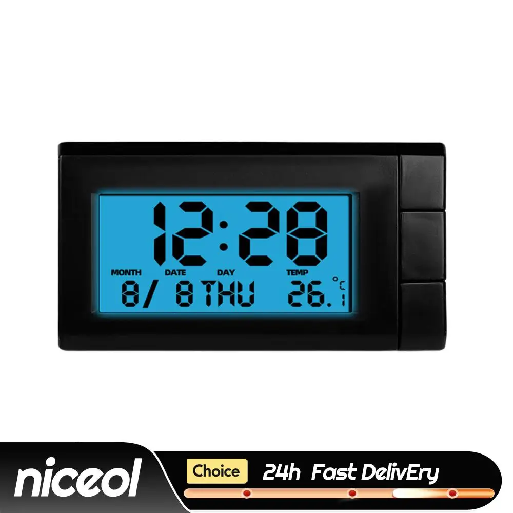 Auto-Elektronische Uhr LCD-Anzeige Digitales Thermometer Leuchtende Elektronische Temperaturanzeige für Auto-Zubehör für Fahrzeugteile Image