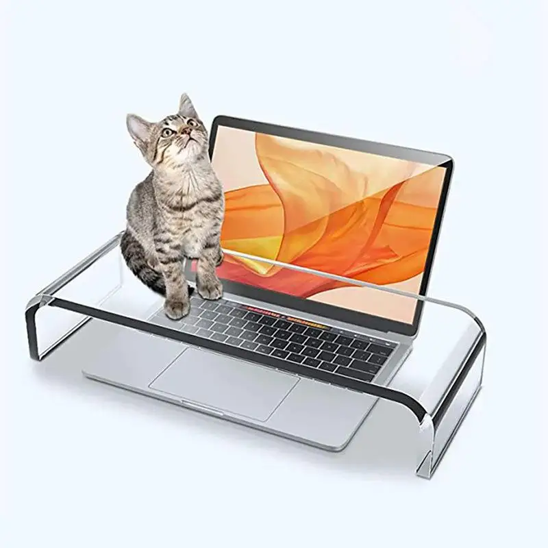 Nuovo supporto per monitor per computer Supporto per PC portatile trasparente Supporto per computer Riser Acrilico Robusto supporto da tavolo Organizzatore da tavolo per laptop in piedi