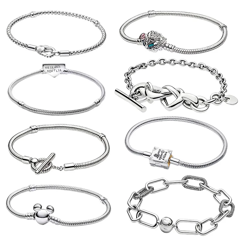 S925 Silber Neue Schlangenknochen-Kette, dicke Silberkrone Schlangenknochen-Armband, gelbe Basic-Kette, DIY Mode-Armband, Schmuck