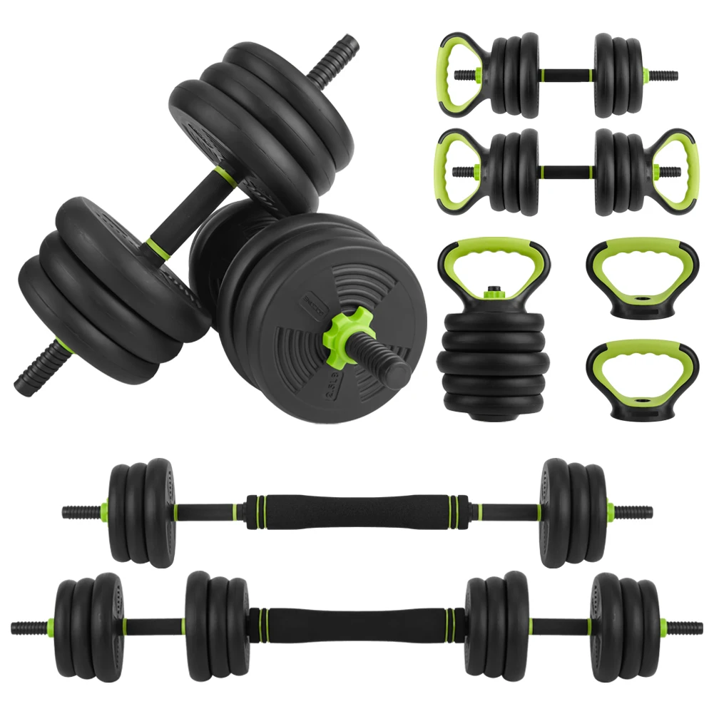 Set di Manubri Regolabili, 44 Libbre, Set Pesi Liberi 4 in 1, Manubrio Bilanciere Kettlebell, Attrezzatura da Palestra per Casa per Uomini e Donne