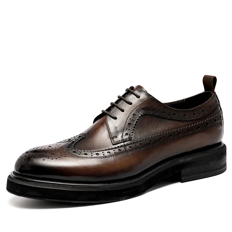 Neue Herren Lederschuhe Rindsleder Echt leder Schnürschuhe Herren Business Schuhe Freizeit schuhe High-End Brogue Schuhe für Herren