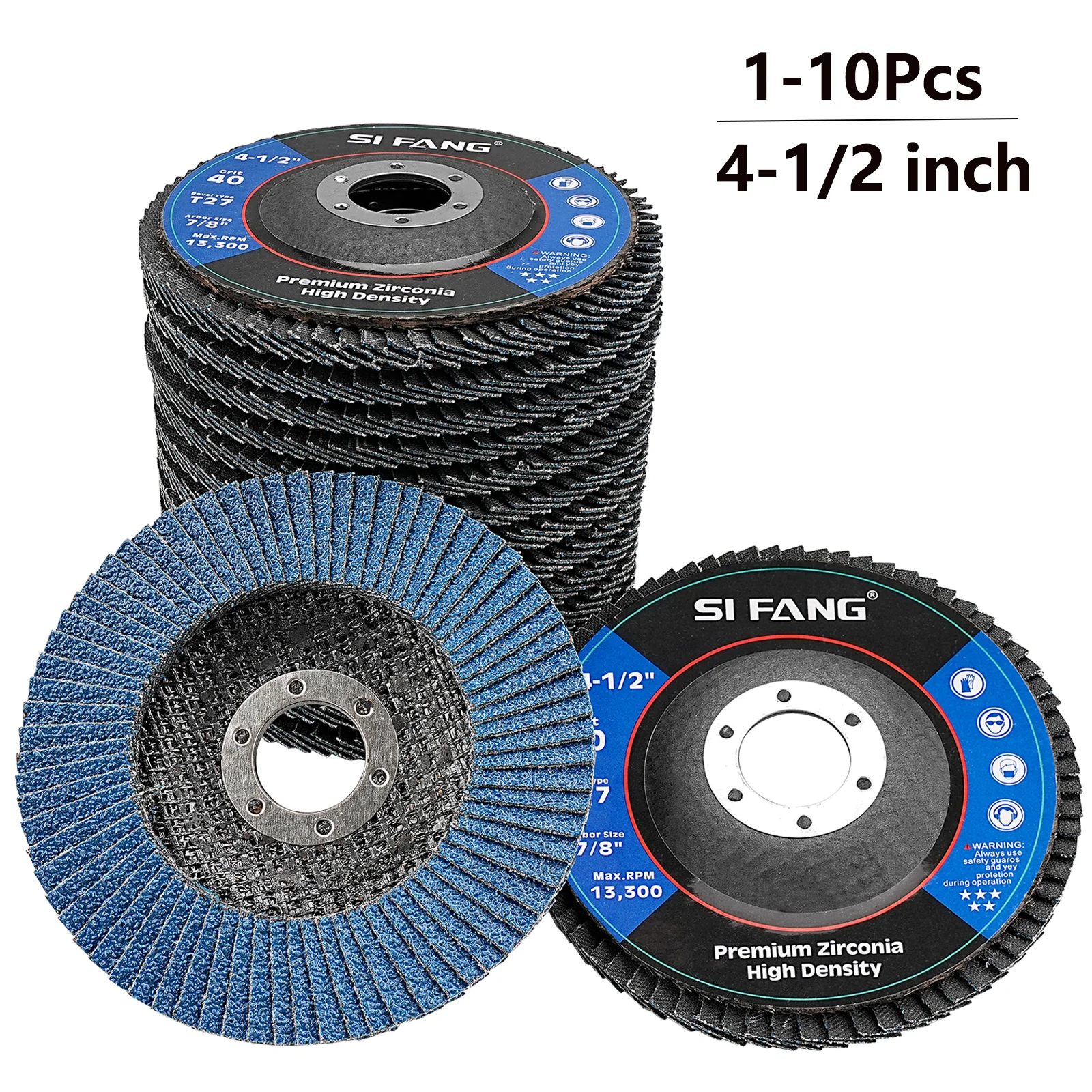 1–10 Stück Fächerscheiben, 4,5 Zoll Winkelschleifer, Schleifscheiben, Körnung 40/60/80/120, für Metall, Kunststoff, Holz, Entfernung, Schleifpolieren Image
