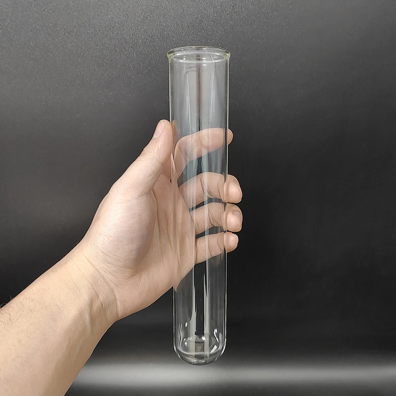 Verdicktes Reagenzglas mit Curling-Mund, 40 x 225 mm, Außendurchmesser 40 mm, L. 225 mm, umgekehrtes Reagenzglas aus Borosilikatglas mit rundem Boden Image