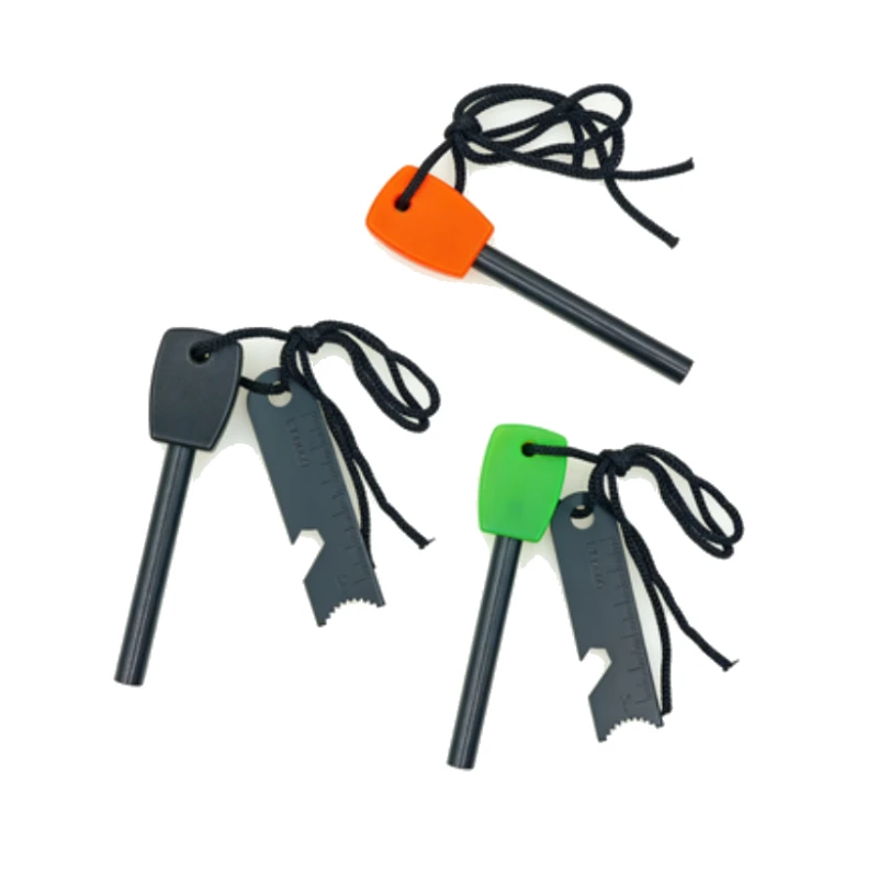 Solider Feuerstein-Feuerstarter, Wasserdichtes Outdoor-Feuerzeug, Notfall-Überlebensausrüstung für Camping und Wandern, Tragbares Zündwerkzeug Großhandel Image